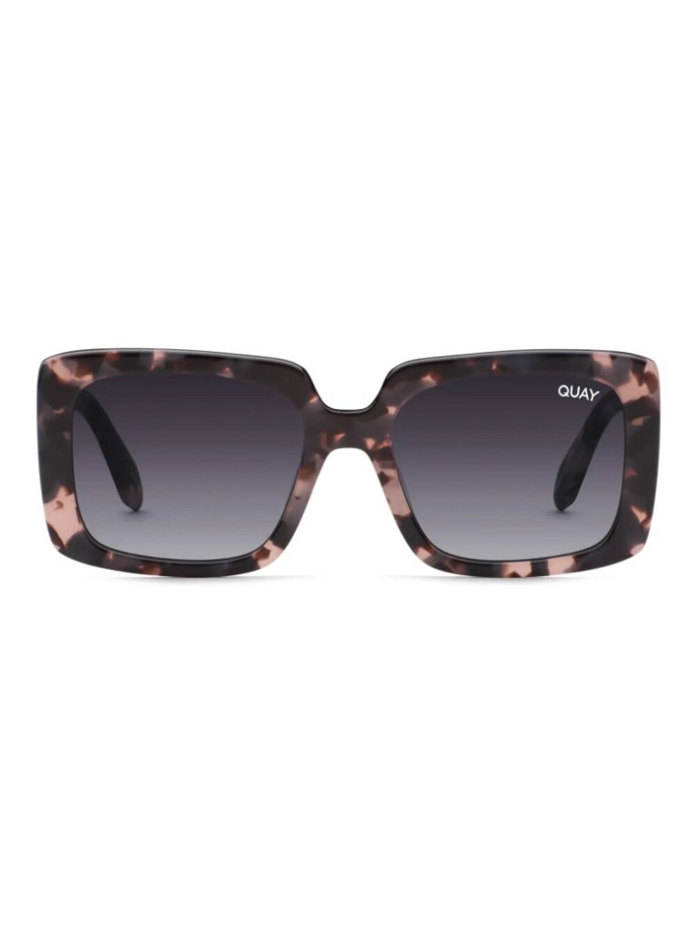 NWT! QUAY Total Vibe Mini Square Sunglasses Milky Tortoise Frame / Smoke Lens